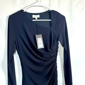 Halston Dress, Women’s Long Sleeves Dark Blue Dress